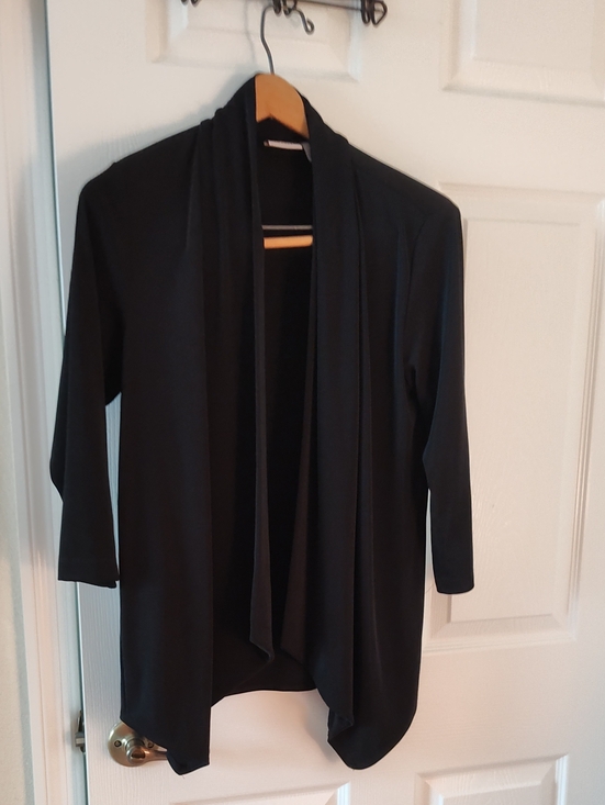 Chico's Sweaters - Chico's Black Open Front Draped Cardigan